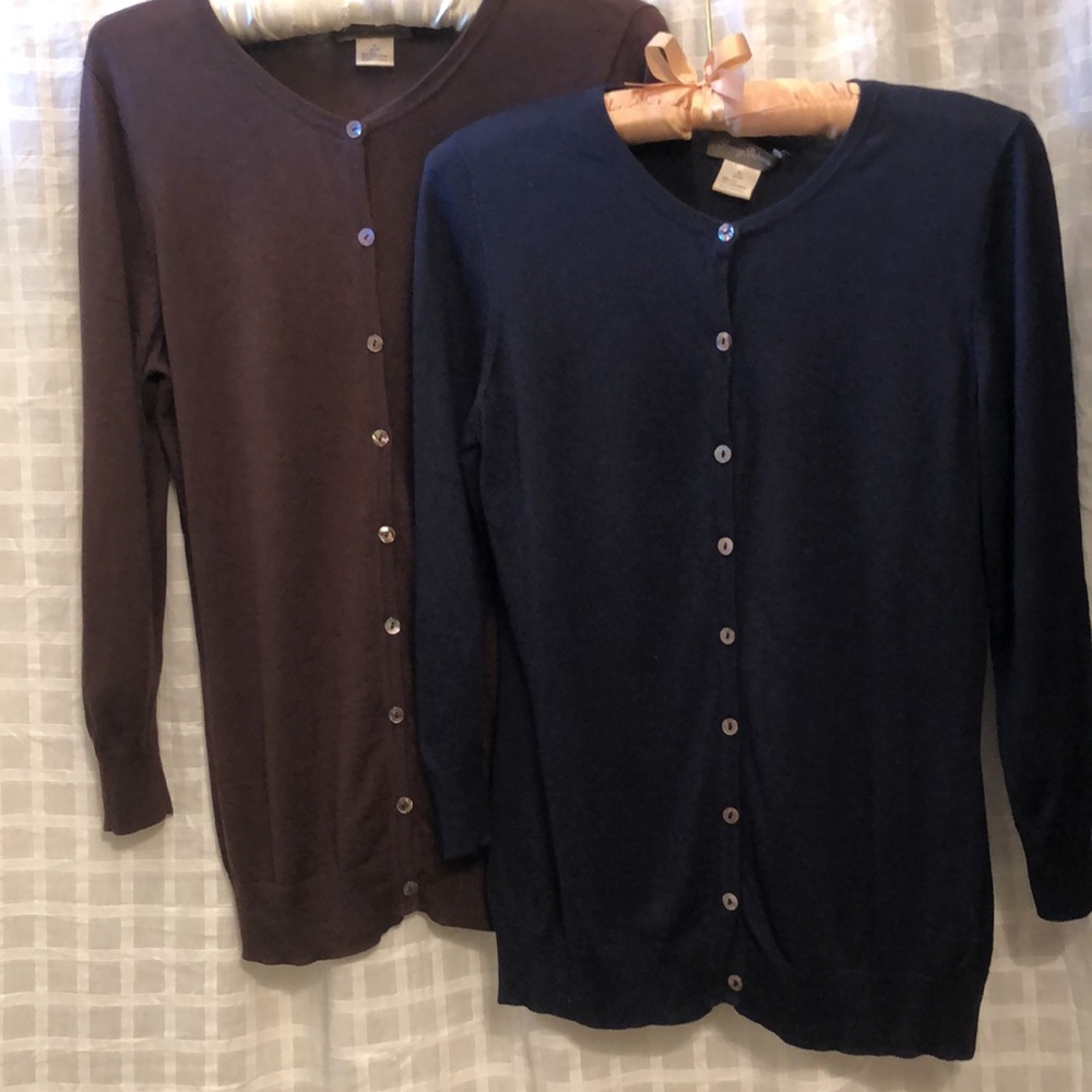 Tommy Bahama silk and cashmere cardigan M navy - Picture 4 of 4